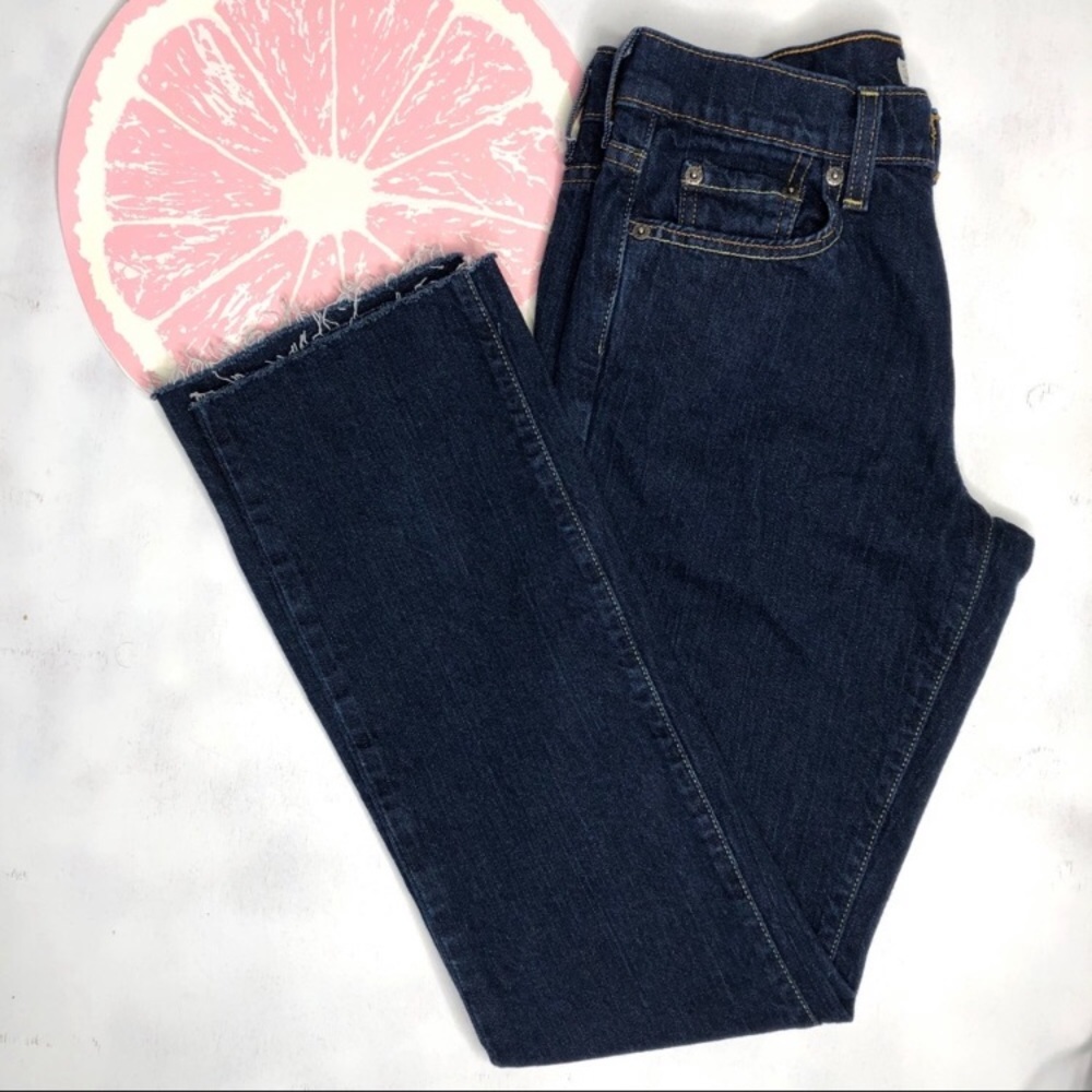 Levi’s 505 straight leg raw hem high rise jeans 4